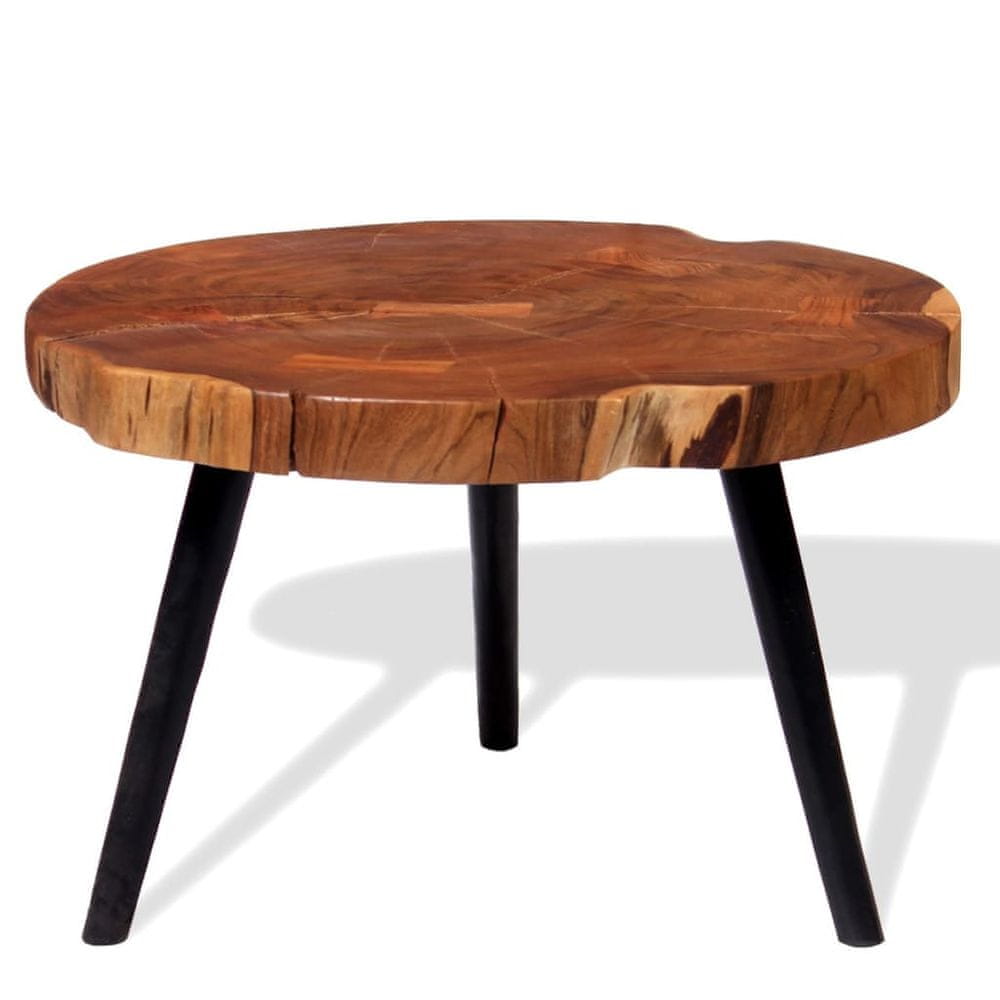 Vidaxl Konferenčný stolík v tvare kmeňa, masívne akáciové drevo (55-60)x40 cm